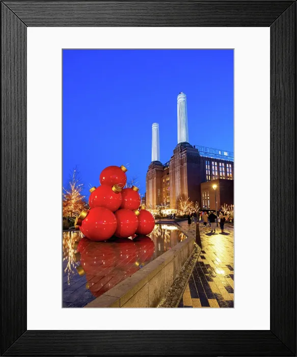 Framed Print : Christmas Decorations at Battersea Power Station, London, UK Framed Print : Christmas Decorations at Battersea Power Station, London, UK