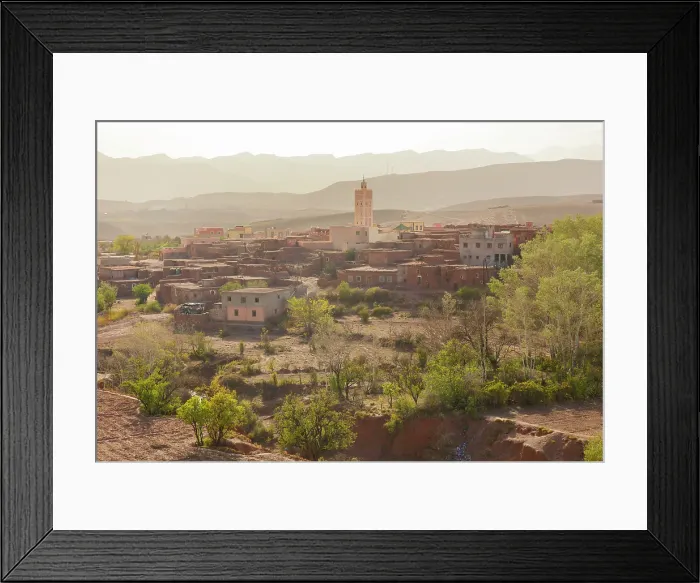 Framed Print : Telouet village from abandoned Telouet Kasbah, Atlas Mountains, Morocco Framed Print : Telouet village from abandoned Telouet Kasbah, Atlas Mountains, Morocco