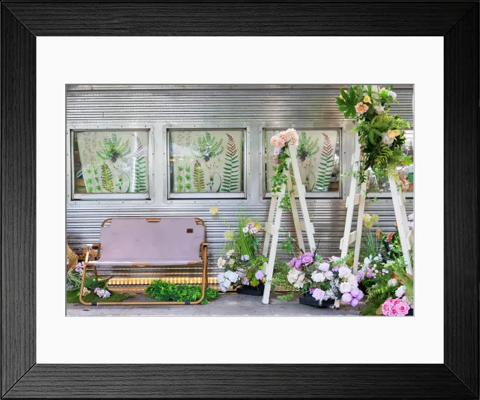 Framed Print : Teahouse in converted train carriage in Taichung Station Railway Cultural Park, Taichung, Taiwan