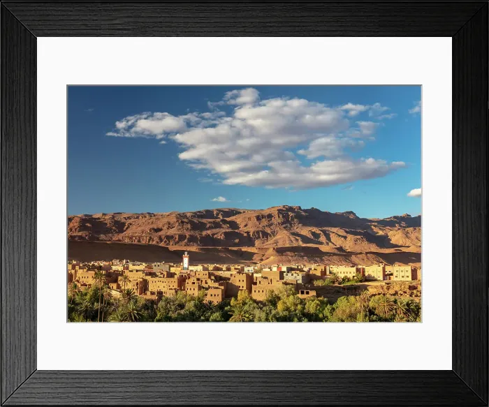 Framed Print : View over palmerie to old town of Tinghir, Morocco Framed Print : View over palmerie to old town of Tinghir, Morocco