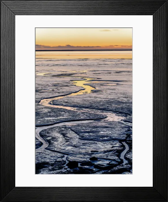 Framed Print : Southern Iceland: sunset reflecting in the ice on the road to Stokksnes, Vestrahorn, Hofn Framed Print : Southern Iceland: sunset reflecting in the ice on the road to Stokksnes, Vestrahorn, Hofn