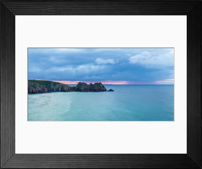 Framed Print : UK, England, Cornwall, Porthcurno, Logan Rock Headland Framed Print : UK, England, Cornwall, Porthcurno, Logan Rock Headland