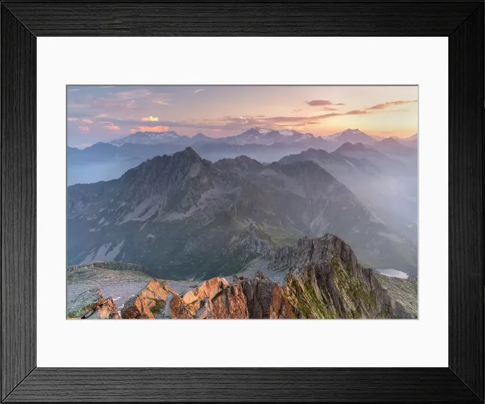 Framed Print : Monte Re Castello, the border between Lombardy and Trentino.Brescia province in Adamello park, Lombardy, Italy