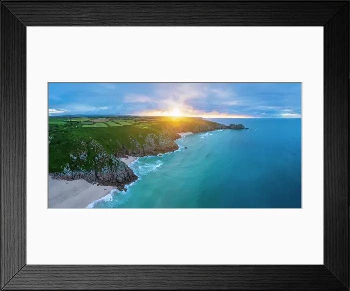 Framed Print : UK, England, Cornwall, Porthcurno, Porthcurno Beach, Green Bay Beach, Pedn Vounder Beach and Logan Rock Headland Framed Print : UK, England, Cornwall, Porthcurno, Porthcurno Beach, Green Bay Beach, Pedn Vounder Beach and Logan Rock Headland