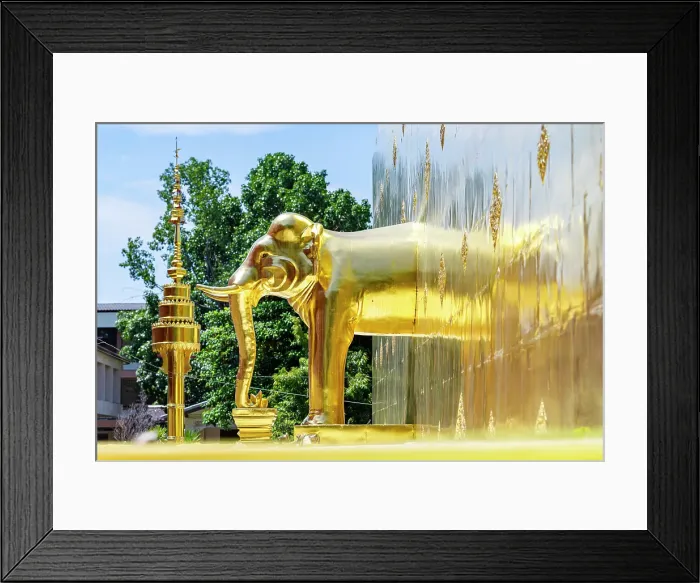 Framed Print : Golden statues of elephants, Wat Phra Singh Temple, Chiang Mai, Thailand Framed Print : Golden statues of elephants, Wat Phra Singh Temple, Chiang Mai, Thailand