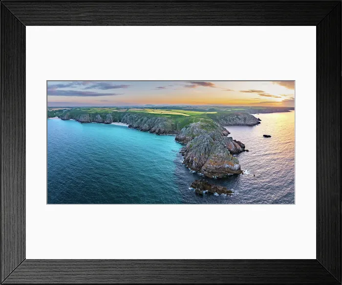 Framed Print : UK, England, Cornwall, Porthcurno, Logan Rock Headland Framed Print : UK, England, Cornwall, Porthcurno, Logan Rock Headland