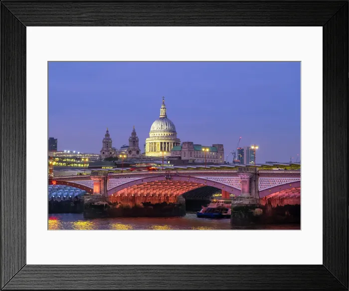 Framed Print : St. Paul's cathedral & Blackfriars Bridge, London, England, UK