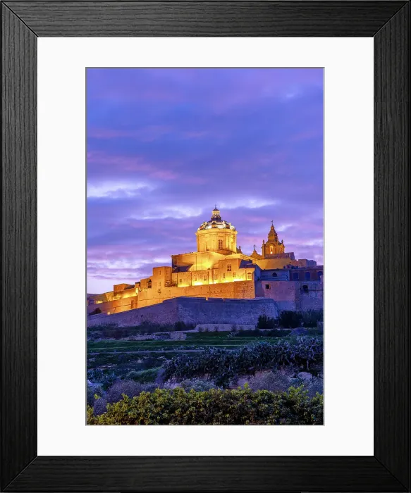 Framed Print : The Metropolitan Cathedral of Saint Paul at Dusk, Mdina, Malta, Southern Europe Framed Print : The Metropolitan Cathedral of Saint Paul at Dusk, Mdina, Malta, Southern Europe