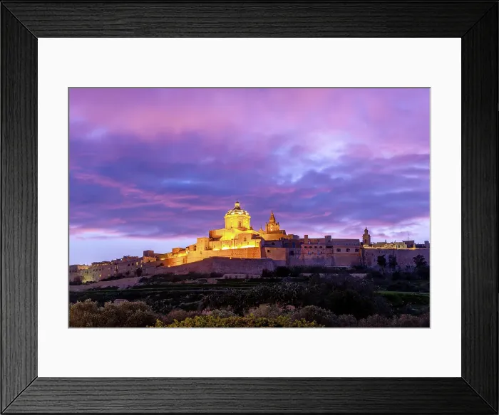 Framed Print : The Metropolitan Cathedral of Saint Paul at Dusk, Mdina, Malta, Southern Europe Framed Print : The Metropolitan Cathedral of Saint Paul at Dusk, Mdina, Malta, Southern Europe