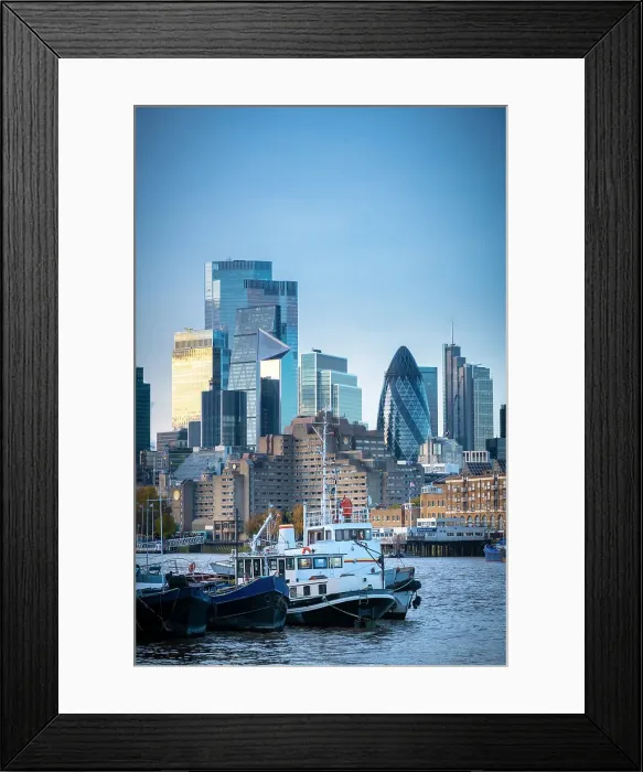 Framed Print : City of London & River Thames, London, England, UK