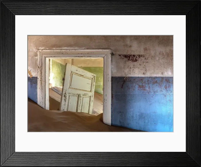 Framed Print : Rooms full of sand in abandoned diamond mining town of Kolmanskop, Luderitz, Namib Desert, Namibia Framed Print : Rooms full of sand in abandoned diamond mining town of Kolmanskop, Luderitz, Namib Desert, Namibia