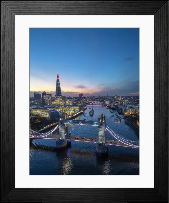 Framed Print : Tower Bridge & The Shard, London, England, UK Framed Print : Tower Bridge & The Shard, London, England, UK