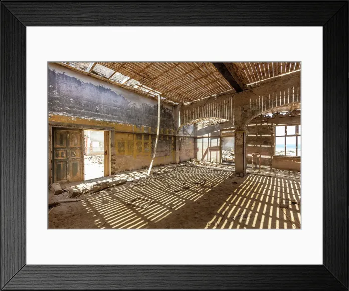 Framed Print : Interior of the derelict Casino in abandoned diamond mining town of Elizabeth Bay, Luderitz, Namibia Framed Print : Interior of the derelict Casino in abandoned diamond mining town of Elizabeth Bay, Luderitz, Namibia