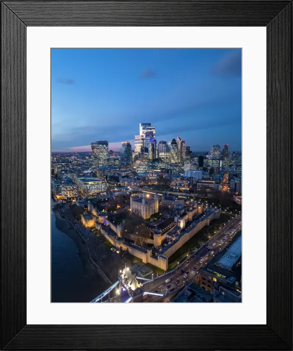 Framed Print : Tower of London & City of London, London, England, UK