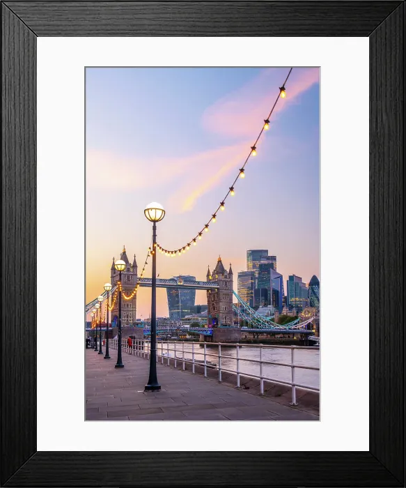 Framed Print : UK, England, London, River Thames, Tower Bridge and City skyline Framed Print : UK, England, London, River Thames, Tower Bridge and City skyline
