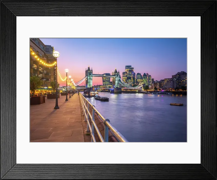 Framed Print : UK, England, London, River Thames, Tower Bridge and City skyline Framed Print : UK, England, London, River Thames, Tower Bridge and City skyline