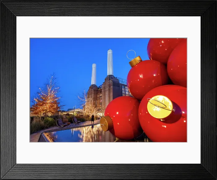Framed Print : Christmas Decorations at Battersea Power Station, London, UK