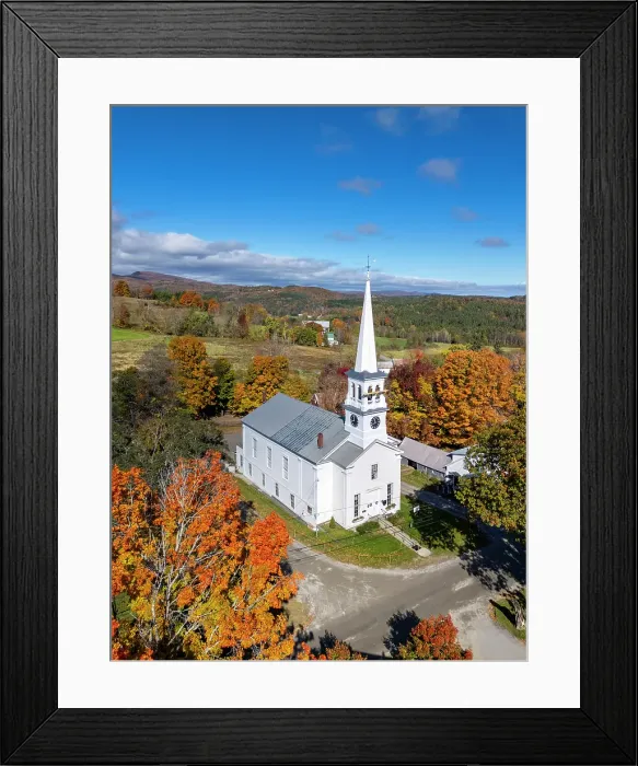 Framed Print : Peacham Congregational Church, Peacham, Vermont, USA