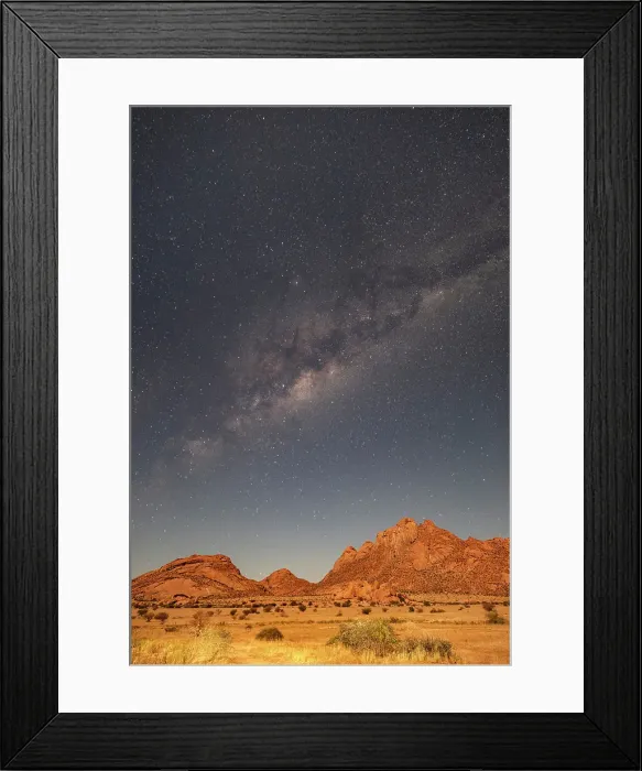Framed Print : Ancient granite mountains and Milky Way, Spitzkoppe, Namib Desert, Namibia Framed Print : Ancient granite mountains and Milky Way, Spitzkoppe, Namib Desert, Namibia