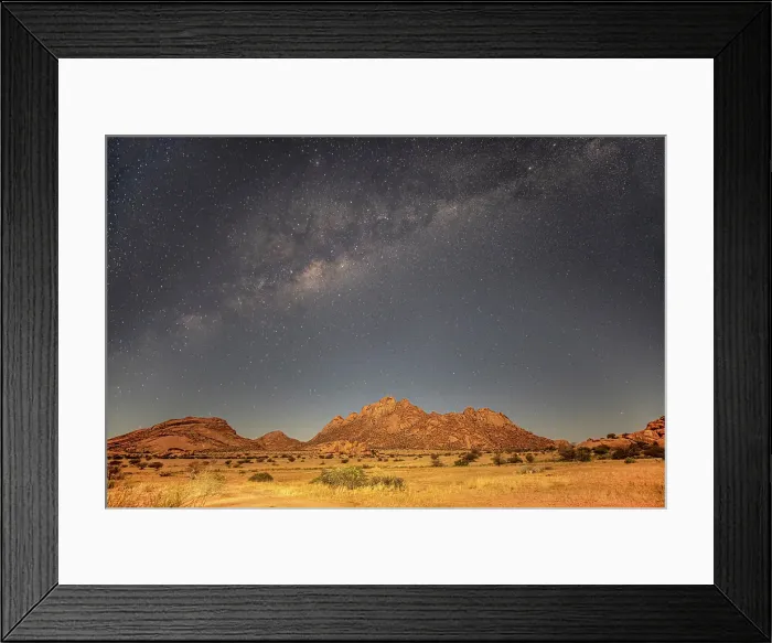 Framed Print : Ancient granite mountains and Milky Way, Spitzkoppe, Namib Desert, Namibia Framed Print : Ancient granite mountains and Milky Way, Spitzkoppe, Namib Desert, Namibia