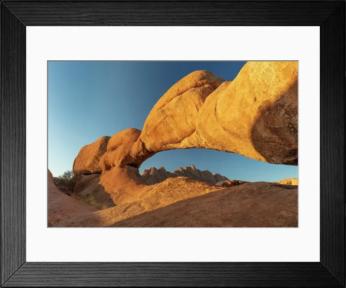 Framed Print : Natural granite arch, Spitzkoppe, Namib Desert, Namibia