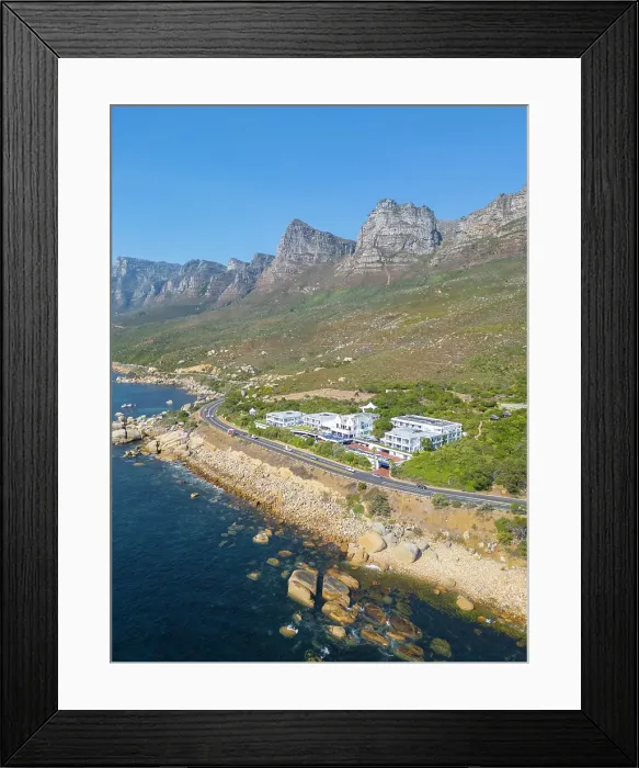 Framed Print : 12 Apostles Hotel, M6 coastal road south of Camps Bay & The Twelve Apostles, Cape Town, Western Cape, South Africa