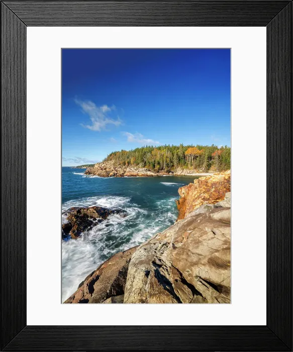 Framed Print : Little Hunters Beach, Mount Desert Island, Ocean Path, Acadia National Park, Bar Harbor, Maine, United States