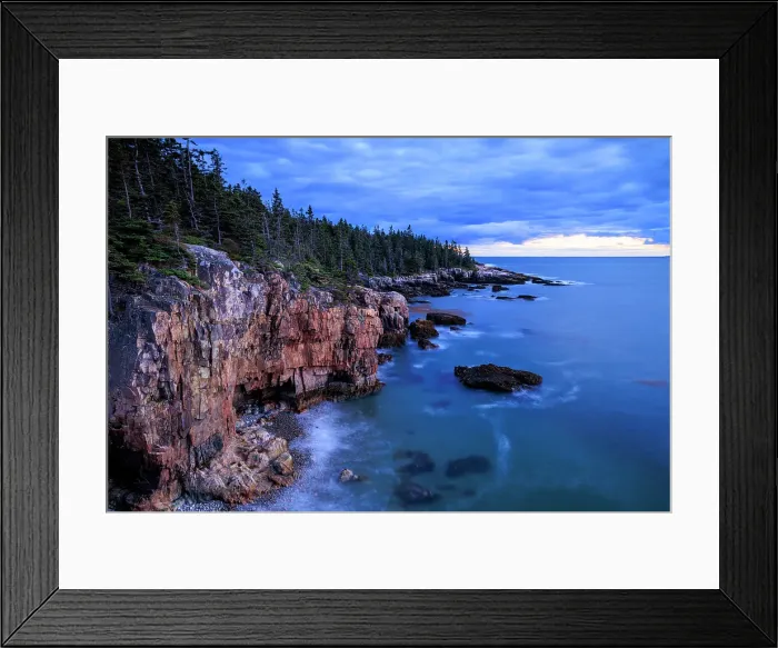 Framed Print : Coastal scene on the Schoodic Peninsula, Acadia National Park, Bar Harbor, Maine, United States