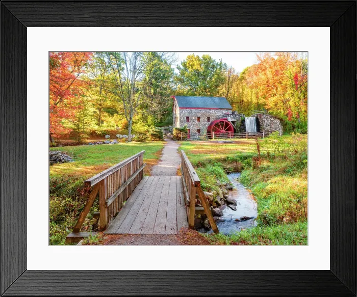Framed Print : Grist Mill in Sudbury in Fall Sudbury, Massachusetts, New England, USA Framed Print : Grist Mill in Sudbury in Fall Sudbury, Massachusetts, New England, USA