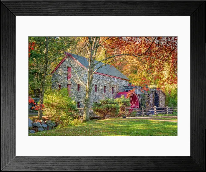 Framed Print : Grist Mill in Sudbury in Fall Sudbury, Massachusetts, New England, USA Framed Print : Grist Mill in Sudbury in Fall Sudbury, Massachusetts, New England, USA