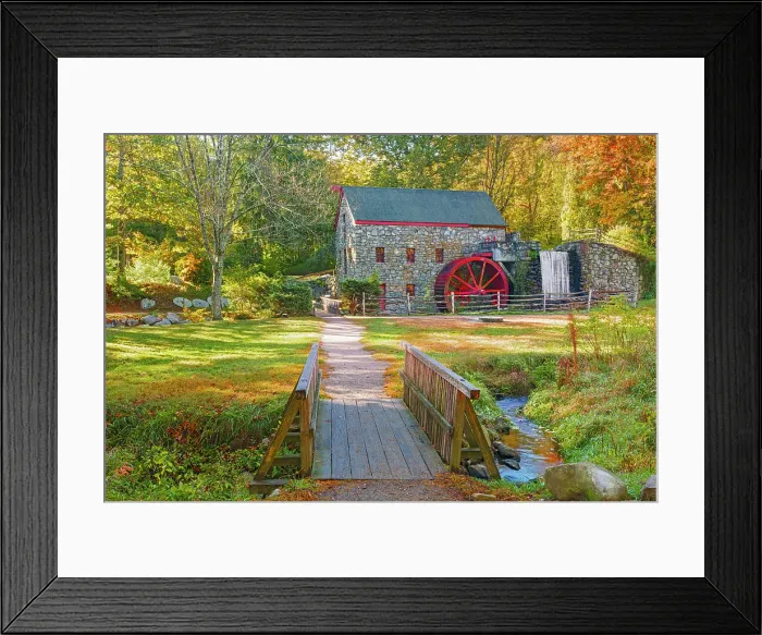 Framed Print : Grist Mill in Sudbury in Fall Sudbury, Massachusetts, New England, USA Framed Print : Grist Mill in Sudbury in Fall Sudbury, Massachusetts, New England, USA