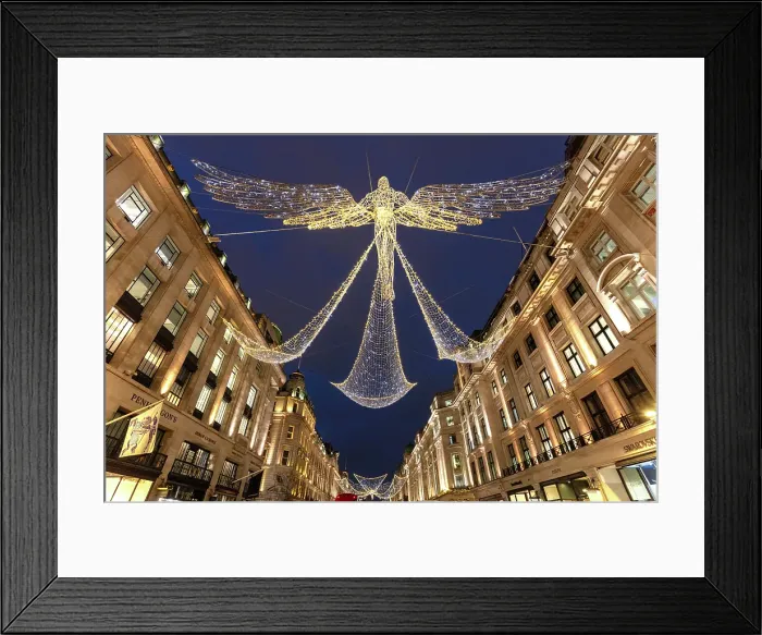 Framed Print : The Angel on Regent Street, at Christmas, West End, London, England, UK