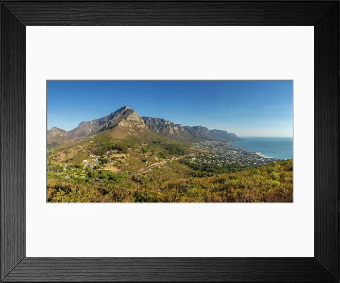 Framed Print : Camps Bay from Lion's Head & The Twelve Apostles, Cape Town, Western Cape, South Africa Framed Print : Camps Bay from Lion's Head & The Twelve Apostles, Cape Town, Western Cape, South Africa