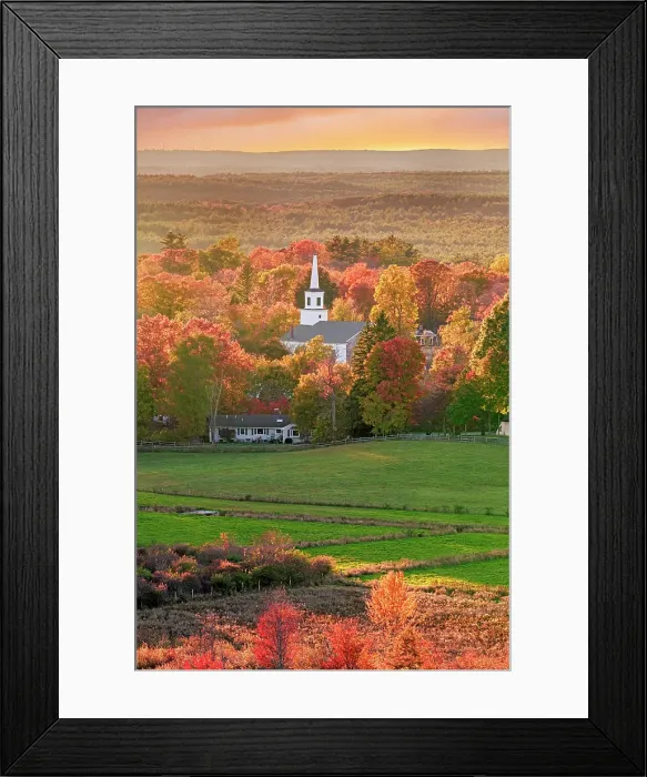 Framed Print : Church of Groton and Farm Land Groton, Massachusetts, New England, USA Framed Print : Church of Groton and Farm Land Groton, Massachusetts, New England, USA