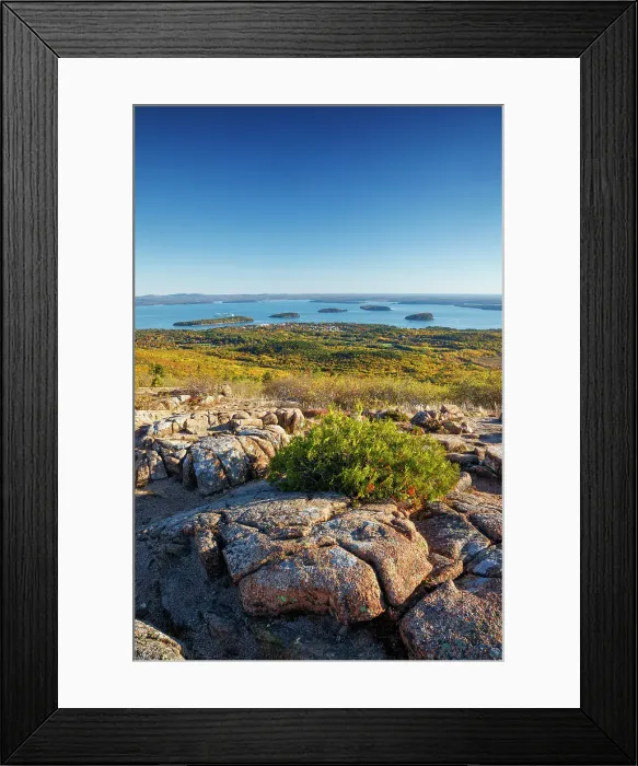 Framed Print : View towards Bar Harbour, Cadillac Mountain, Mount Desert Island, Acadia National Park, Maine, United States Framed Print : View towards Bar Harbour, Cadillac Mountain, Mount Desert Island, Acadia National Park, Maine, United States