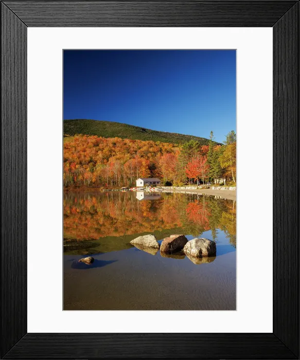 Framed Print : Echo Lake, Franconia, New Hampshire, New England, USA