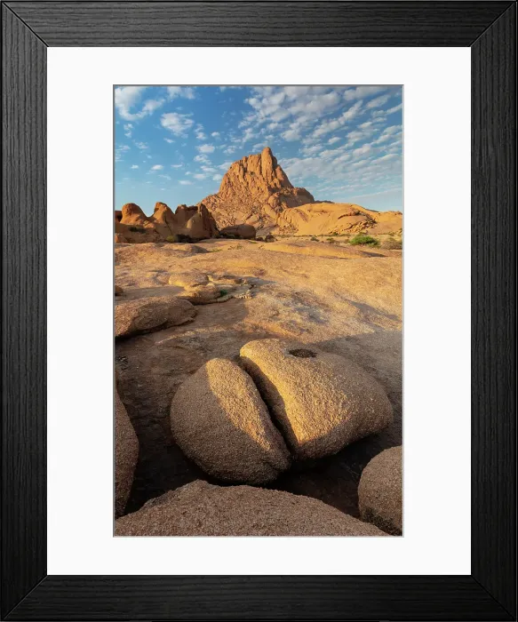 Framed Print : Ancient granite mountains and rock formations at sunrise, Spitzkoppe, Namib Desert, Namibia Framed Print : Ancient granite mountains and rock formations at sunrise, Spitzkoppe, Namib Desert, Namibia