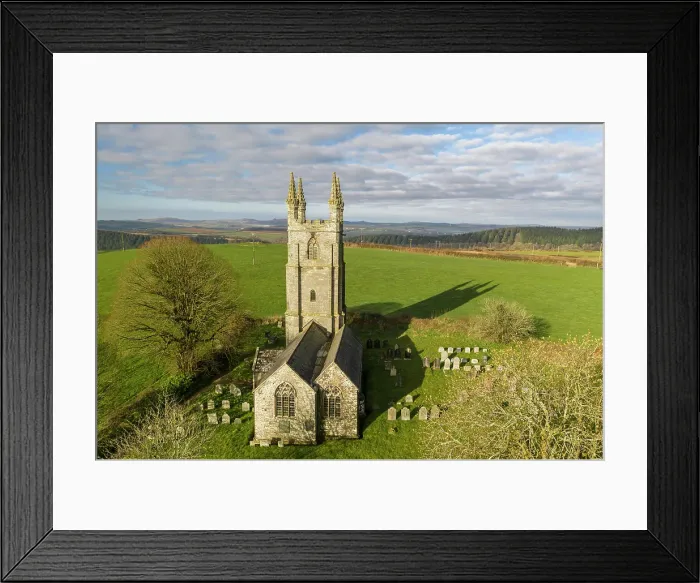 Framed Print : Aerial view of All Saints Church in the Parish of Dunterton, West Devon, England Framed Print : Aerial view of All Saints Church in the Parish of Dunterton, West Devon, England
