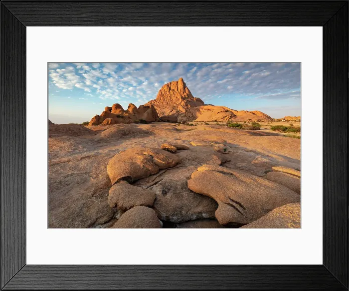 Framed Print : Ancient granite mountains and rock formations at sunrise, Spitzkoppe, Namib Desert, Namibia Framed Print : Ancient granite mountains and rock formations at sunrise, Spitzkoppe, Namib Desert, Namibia