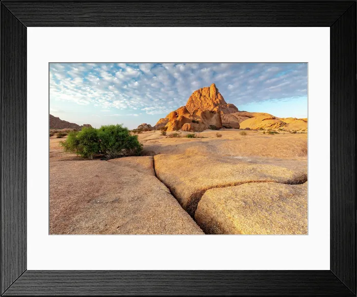 Framed Print : Ancient granite mountains and rock formations at sunrise, Spitzkoppe, Namib Desert, Namibia Framed Print : Ancient granite mountains and rock formations at sunrise, Spitzkoppe, Namib Desert, Namibia