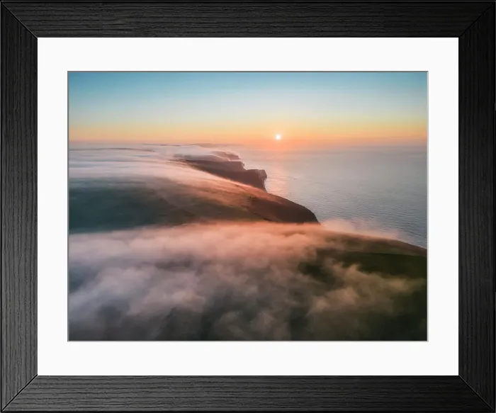 Framed Print : Sunrise towards Swyre Head and Lulworth, Jurassic Coast World Heritage Site, Dorset, England, UK, Feb 2023 Framed Print : Sunrise towards Swyre Head and Lulworth, Jurassic Coast World Heritage Site, Dorset, England, UK, Feb 2023