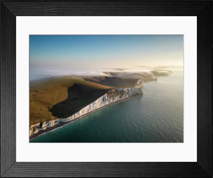 Framed Print : Aerial view to Swyre Head and along Jurassic Coast World Heritage Site, Dorset, England, UK, Feb 2023 Framed Print : Aerial view to Swyre Head and along Jurassic Coast World Heritage Site, Dorset, England, UK, Feb 2023