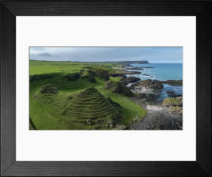 Framed Print : Aerial view of coastline near Dunseverick on the Causeway Coast, County Antrim, Northern Ireland. Spring (March) 2024 Framed Print : Aerial view of coastline near Dunseverick on the Causeway Coast, County Antrim, Northern Ireland. Spring (March) 2024