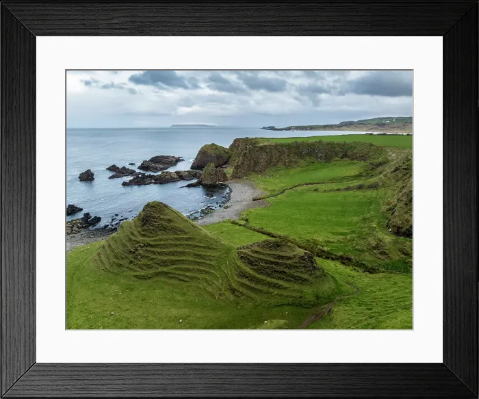 Framed Print : Aerial view of coastline near Dunseverick on the Causeway Coast, County Antrim, Northern Ireland. Spring (March) 2024 Framed Print : Aerial view of coastline near Dunseverick on the Causeway Coast, County Antrim, Northern Ireland. Spring (March) 2024