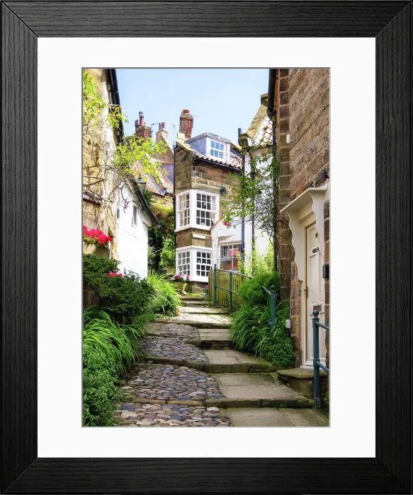 Framed Print : Streets of Robin Hood's Bay, an old fishing village on the Heritage Coast of the North York Moors, North Yorkshire, England Framed Print : Streets of Robin Hood's Bay, an old fishing village on the Heritage Coast of the North York Moors, North Yorkshire, England