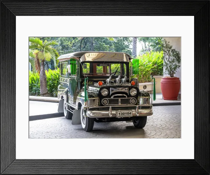 Framed Print : Jeepney outside The Peninsula Hotel, Makati, Manila, capital of The Philippines Framed Print : Jeepney outside The Peninsula Hotel, Makati, Manila, capital of The Philippines