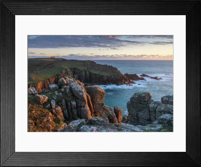 Framed Print : Sunset on the cliffs above Porth Loe looking towards Gwennap Head, Cornwall, England. Winter (January) 2025 Framed Print : Sunset on the cliffs above Porth Loe looking towards Gwennap Head, Cornwall, England. Winter (January) 2025