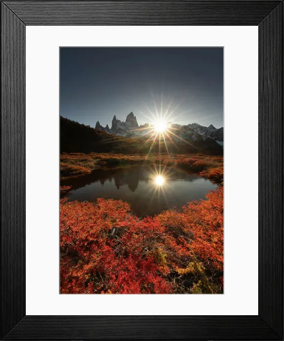 Framed Print : Fitzroy mountain near El Chalten reflecting in a pond in the Los Glacier National Park, Patagonia, Argentina Framed Print : Fitzroy mountain near El Chalten reflecting in a pond in the Los Glacier National Park, Patagonia, Argentina