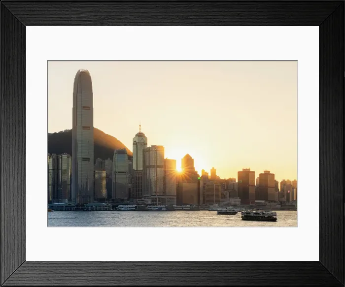 Framed Print : Skyline of Hong Kong Island at sunset, Hong Kong