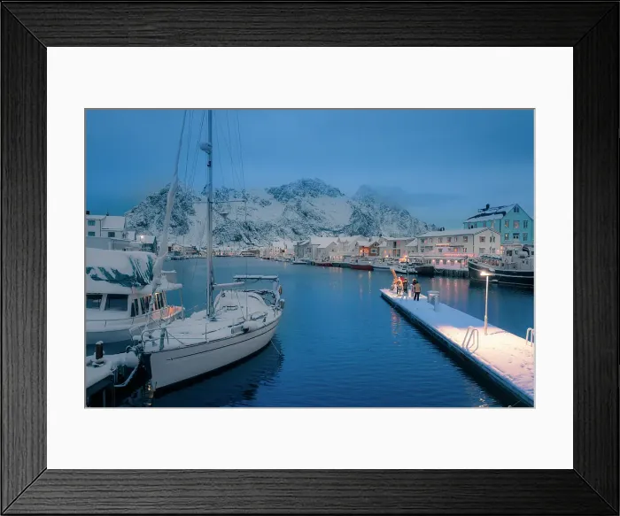 Framed Print : Boats in the Henningsvaer little harbor in Lofoten islands, Lofoten islands, Norway Framed Print : Boats in the Henningsvaer little harbor in Lofoten islands, Lofoten islands, Norway